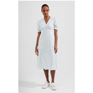 Hobbs London Helen Puff sleeve midi floral print dress 4